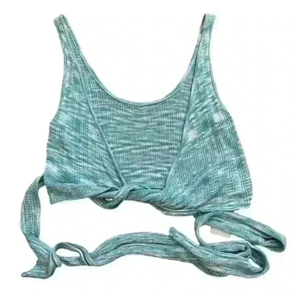 NWT L*SPACE Anthropologie Zephyr Crop Top in Poolside Blue Size XL - Picture 9 of 9